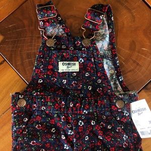 Oshkosh Baby Girl Corduroy Floral Overalls 3 Mo